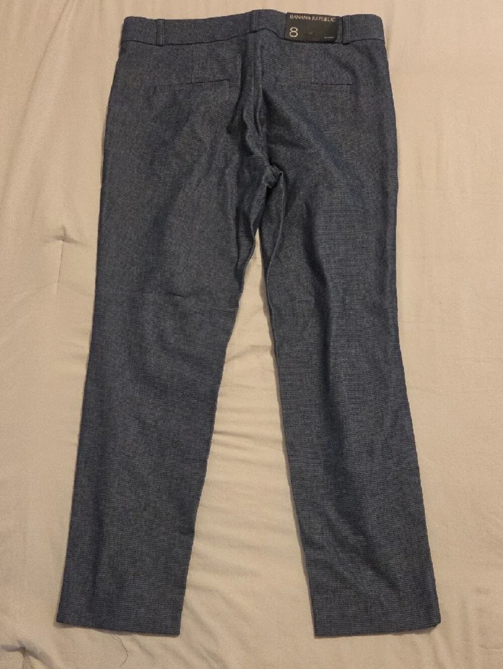 Banana Republic Heathered Navy Textured Dress Pants